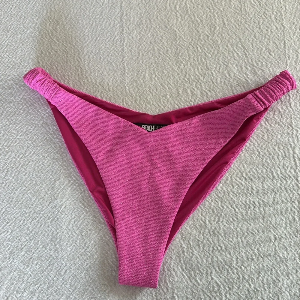 Beach Riot Phoebe High Cut Bikini Bottom, Pink, Size Small, $88